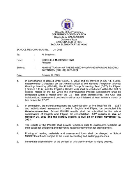 depedrizal memo 2024|2024 Division Memoranda .